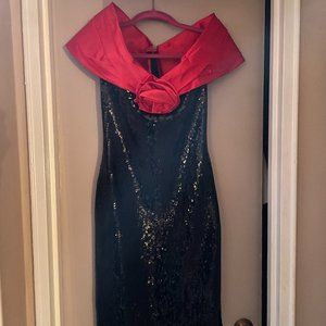 Sequined Black & Red cocktail dress